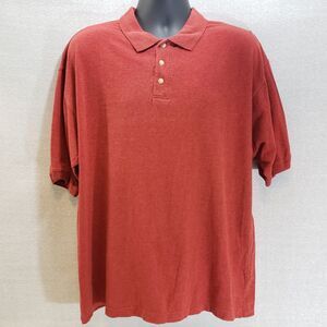 Bugle Boy Men's Polo/Golf Short Sleeve Shirt XL Dark Red Cotton Blend 3 Button